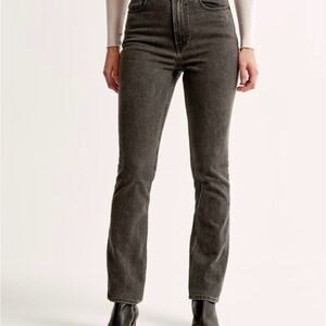Abercrombie & Fitch Black The Slim Straight Ultra High Rise Jeans 32/14L